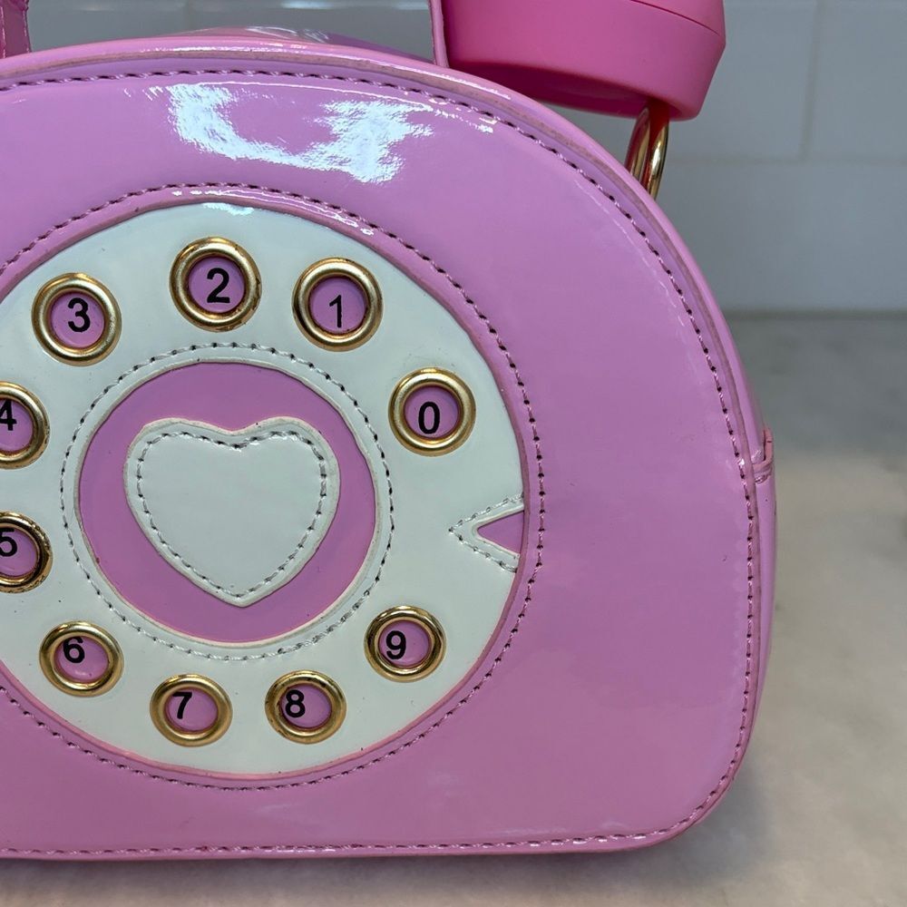 Pink Novelty Telephone Crossbody Bag - Ladies Fashion Handbag - Picture 4 of 16